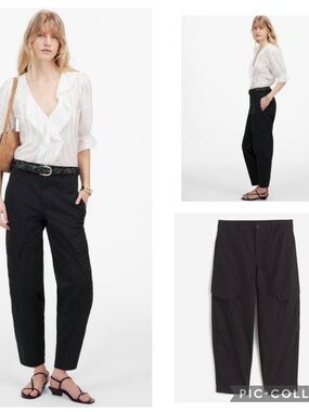 Madewell
The Barrel-Leg Utility Pant in Garment-Dyed twill in black